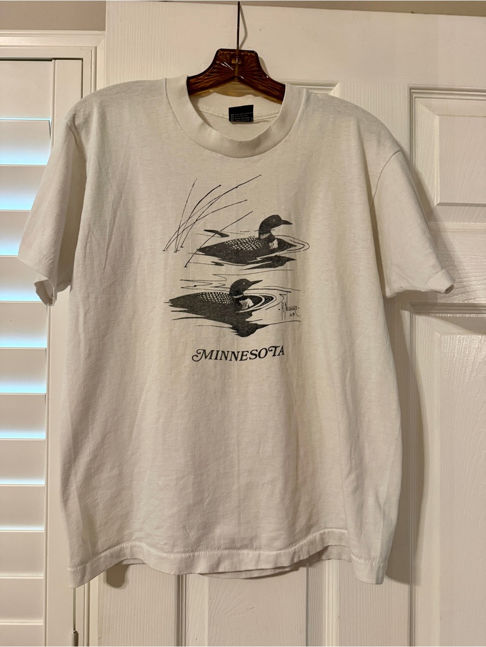 Screen Stars White Minnesota Loon Graphic Tee